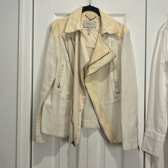 BCBGMaxAzria Runway “Hazel” leather and fabric jacket - Picture 1 of 11